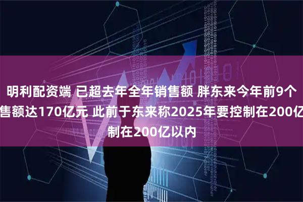 明利配资端 已超去年全年销售额 胖东来今年前9个月销售额达170亿元 此前于东来称2025年要控制在200亿以内